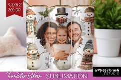 Christmas Photo Tumbler PNG - Snowman Picture Tumbler Wrap Product Image 1