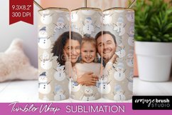 Christmas Photo Tumbler PNG - Snowman Picture Tumbler Wrap Product Image 1