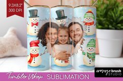 Christmas Photo Tumbler PNG - Snowman Picture Tumbler Wrap Product Image 1