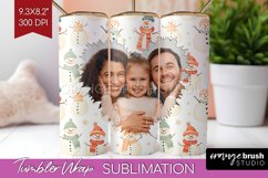 Christmas Photo Tumbler PNG - Snowman Picture Tumbler Wrap Product Image 1