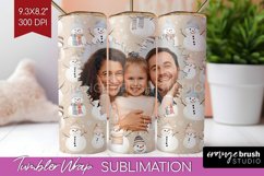 Christmas Photo Tumbler PNG - Snowman Picture Tumbler Wrap Product Image 1