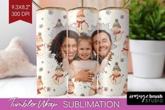 Christmas Photo Tumbler PNG - Snowman Picture Tumbler Wrap Product Image 1