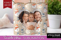 Christmas Photo Tumbler PNG - Snowman Picture Tumbler Wrap Product Image 1