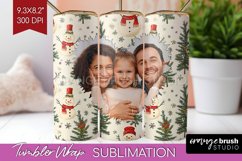 Christmas Photo Tumbler PNG - Snowman Picture Tumbler Wrap Product Image 1