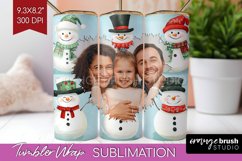 Christmas Photo Tumbler PNG - Snowman Picture Tumbler Wrap Product Image 1