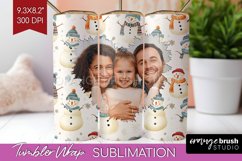 Christmas Photo Tumbler PNG - Snowman Picture Tumbler Wrap Product Image 1