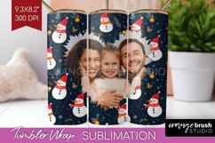 Christmas Photo Tumbler PNG - Snowman Picture Tumbler Wrap Product Image 1