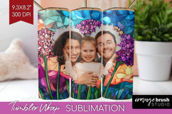Stained Glass Photo Tumbler PNG - Flowers Picture Tumbler Product Image 1