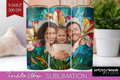 Stained Glass Photo Tumbler PNG - Flowers Picture Tumbler Product Image 1