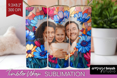 Stained Glass Photo Tumbler PNG - Flowers Picture Tumbler Product Image 1