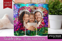 Stained Glass Photo Tumbler PNG - Flowers Picture Tumbler Product Image 1