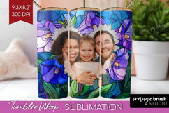 Stained Glass Photo Tumbler PNG - Flowers Picture Tumbler Product Image 1