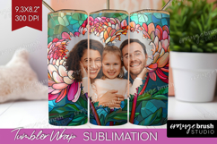 Stained Glass Photo Tumbler PNG - Flowers Picture Tumbler Product Image 1