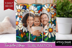 Stained Glass Photo Tumbler PNG - Flowers Picture Tumbler Product Image 1