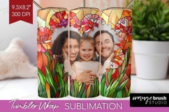 Stained Glass Photo Tumbler PNG - Flowers Picture Tumbler Product Image 1