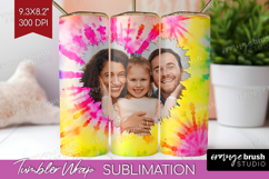Tie Dye Photo Tumbler PNG - Rainbow Picture Tumbler Wrap Product Image 1