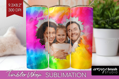 Tie Dye Photo Tumbler PNG - Rainbow Picture Tumbler Wrap Product Image 1