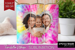Tie Dye Photo Tumbler PNG - Rainbow Picture Tumbler Wrap Product Image 1
