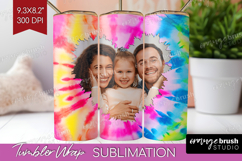 Tie Dye Photo Tumbler PNG - Rainbow Picture Tumbler Wrap Product Image 1