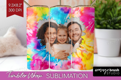 Tie Dye Photo Tumbler PNG - Rainbow Picture Tumbler Wrap Product Image 1