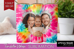 Tie Dye Photo Tumbler PNG - Rainbow Picture Tumbler Wrap Product Image 1
