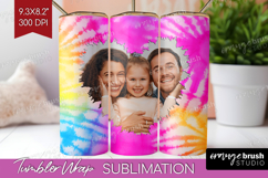 Tie Dye Photo Tumbler PNG - Rainbow Picture Tumbler Wrap Product Image 1