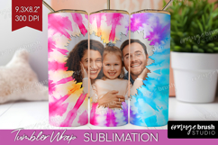 Tie Dye Photo Tumbler PNG - Rainbow Picture Tumbler Wrap Product Image 1