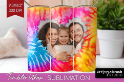 Tie Dye Photo Tumbler PNG - Rainbow Picture Tumbler Wrap Product Image 1