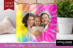 Tie Dye Photo Tumbler PNG - Rainbow Picture Tumbler Wrap Product Image 1
