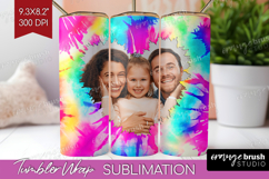 Tie Dye Photo Tumbler PNG - Rainbow Picture Tumbler Wrap Product Image 1