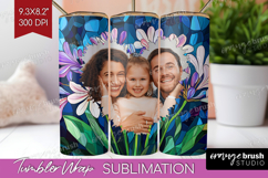Stained Glass Photo Tumbler PNG - Flowers Picture Tumbler Product Image 1