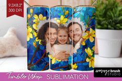 Stained Glass Photo Tumbler PNG - Flowers Picture Tumbler Product Image 1