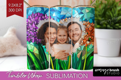 Stained Glass Photo Tumbler PNG - Flowers Picture Tumbler Product Image 1