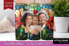 Stained Glass Photo Tumbler PNG - Flowers Picture Tumbler Product Image 1