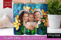Stained Glass Photo Tumbler PNG - Flowers Picture Tumbler Product Image 1