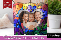 Stained Glass Photo Tumbler PNG - Flowers Picture Tumbler Product Image 1