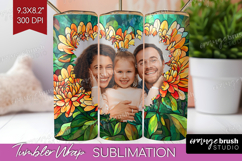 Stained Glass Photo Tumbler PNG - Flowers Picture Tumbler Product Image 1