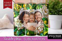 Stained Glass Photo Tumbler PNG - Flowers Picture Tumbler Product Image 1
