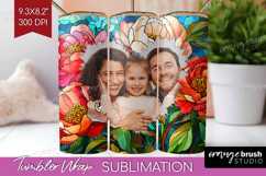 Stained Glass Photo Tumbler PNG - Flowers Picture Tumbler Product Image 1