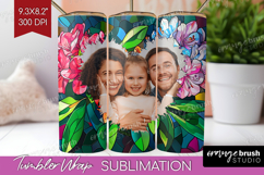 Stained Glass Photo Tumbler PNG - Flowers Picture Tumbler Product Image 1