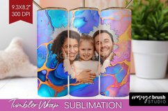 Alcohol Ink Photo Tumbler PNG - Marble Picture Tumbler Wrap Product Image 1