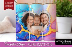 Alcohol Ink Photo Tumbler PNG - Marble Picture Tumbler Wrap Product Image 1