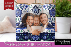 Folk Flowers Photo Tumbler PNG - Floral Picture Tumbler Wrap Product Image 1