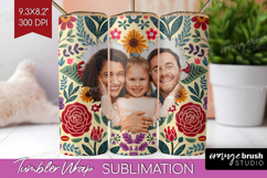 Folk Flowers Photo Tumbler PNG - Floral Picture Tumbler Wrap Product Image 1