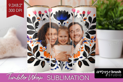 Folk Flowers Photo Tumbler PNG - Floral Picture Tumbler Wrap Product Image 1