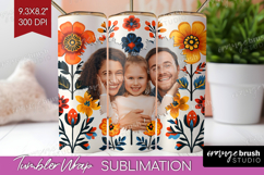 Folk Flowers Photo Tumbler PNG - Floral Picture Tumbler Wrap Product Image 1