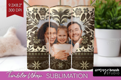 Folk Flowers Photo Tumbler PNG - Floral Picture Tumbler Wrap Product Image 1