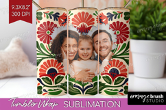 Folk Flowers Photo Tumbler PNG - Floral Picture Tumbler Wrap Product Image 1
