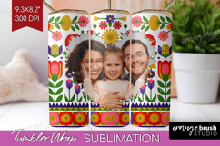 Folk Flowers Photo Tumbler PNG - Floral Picture Tumbler Wrap Product Image 1