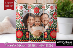 Folk Flowers Photo Tumbler PNG - Floral Picture Tumbler Wrap Product Image 1